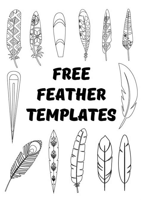 feather outline printable|free feather outline template.